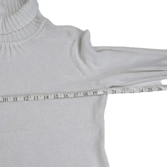 J.Jill Turtleneck Knit Sweater White Long Sleeve Size Medium - Picture 11 of 12